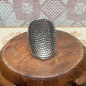Vintage Sterling Silver Hammered Dome Ring
